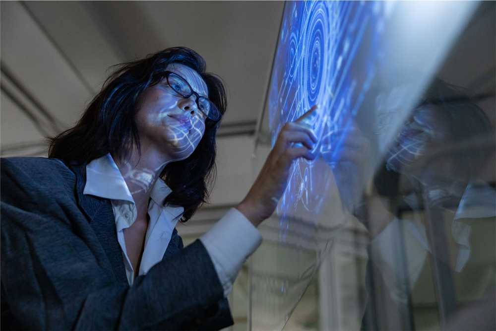 A professional private investigator reviewing database records in California